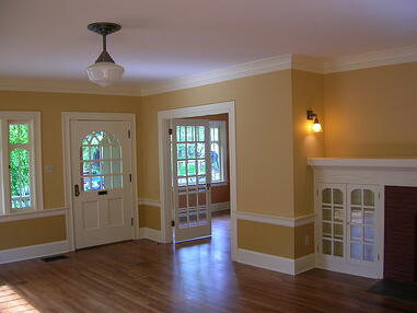 Interior House Painting Image Highlighting Doors, Windows, & Trim