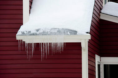 Image Of Ice Dams That Can Cause Drywall Repair Issues