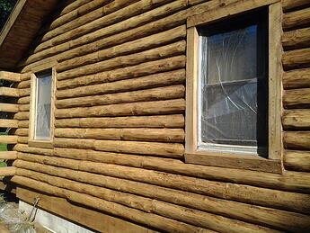 Properly Prepared Surface For Log Home Restoration