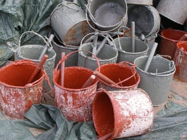 Used house painters paint buckets