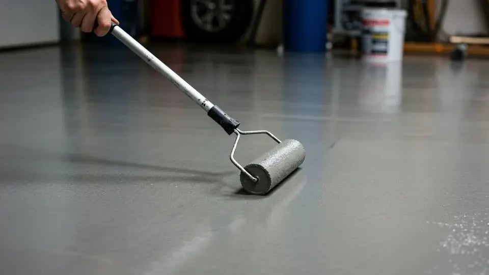 applying-epoxy-coating-to-garage-floor